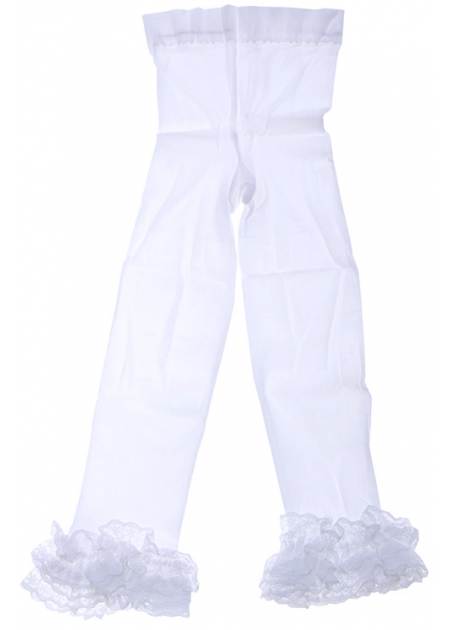 PEX Baby Girls White Footless Frill Tights #2