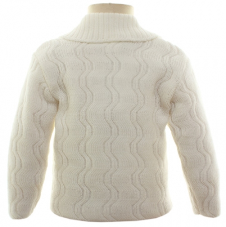 Made in England Baby Cardigan With Wave Knitted Pattern #3