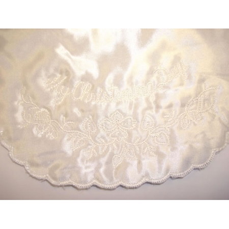 White Christening bib Embroidered with My Christening Day #2