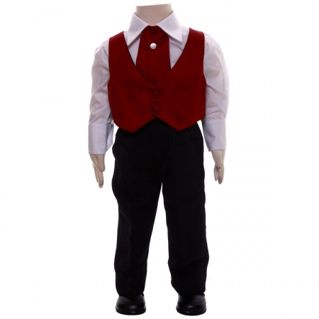 Wedding Boys Burgundy Waistcoat Outfit