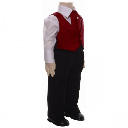 Wedding Boys Burgundy Waistcoat Outfit #2