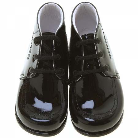 Boys Black Leather Patent Boots #3