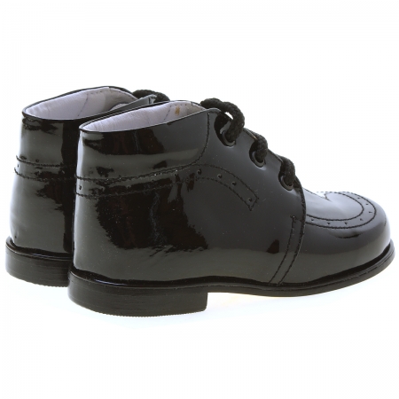 Boys Black Leather Patent Boots #4