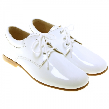Pretty Originals Boys White Patent Shoes In Leather #2