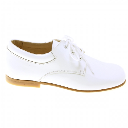 Pretty Originals Boys White Patent Shoes In Leather #3