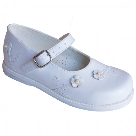 Pretty Originals Girls White Matt Shoes With Beads