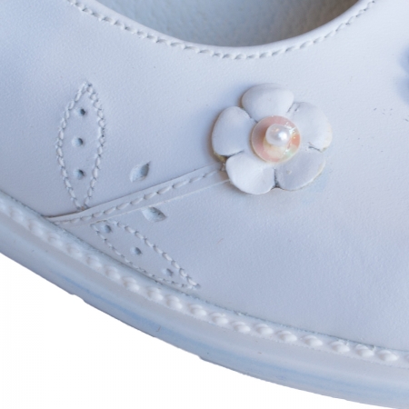 Pretty Originals Girls White Matt Shoes With Beads #2