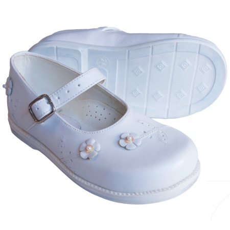 Pretty Originals Girls White Matt Shoes With Beads #3