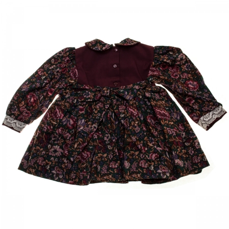 Pretty Originals Baby Girls Traditional Burgundy Floral Dress #4
