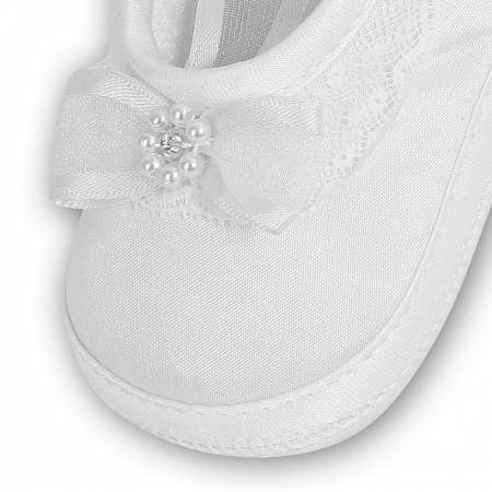 Baby Girls Sarah Louise Ballerina White Christening Shoes #2