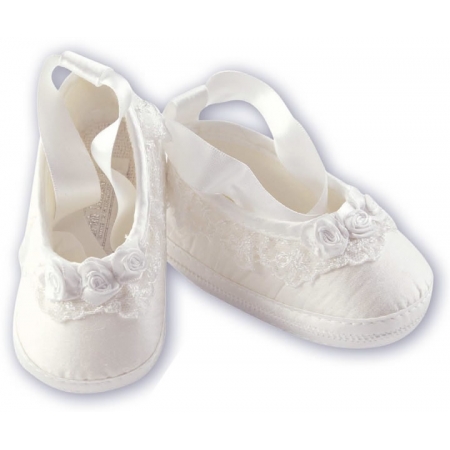 Christening Shoes For Baby Girl White By Sarah Louise