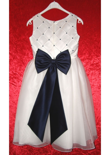 SALE Sarah Louise Bead Dress in Ivory IVORY With Navy Beads #2