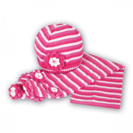 Sarah Louise Pink Hat And Scarf Set