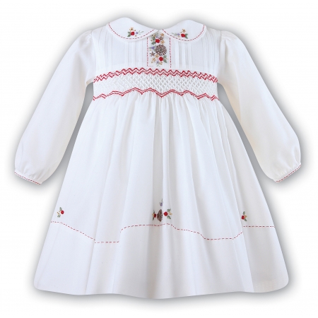 Sarah Louise Baby Girls Ivory Smocked Dress