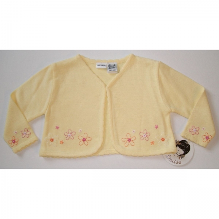 A4544 Sarah Louise baby girl cardigan in lemon