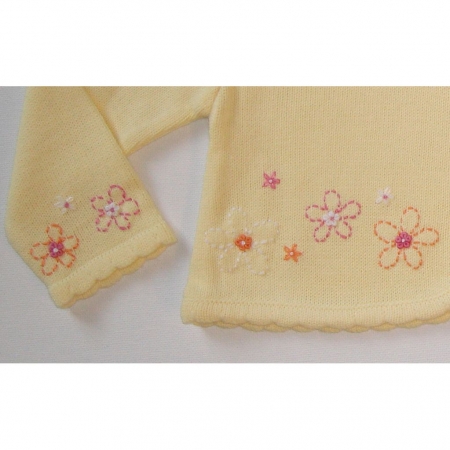 A4544 Sarah Louise baby girl cardigan in lemon #2