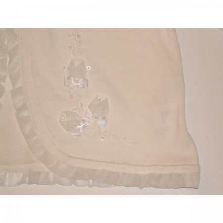 C 716 Sarah Louise ivory girl cardigan with frills and sequins #2