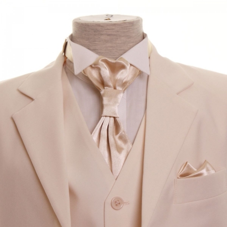Boys Ivory Cravat With Handkerchief