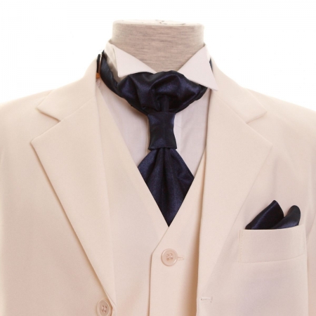 boys navy cravat and handkerchief