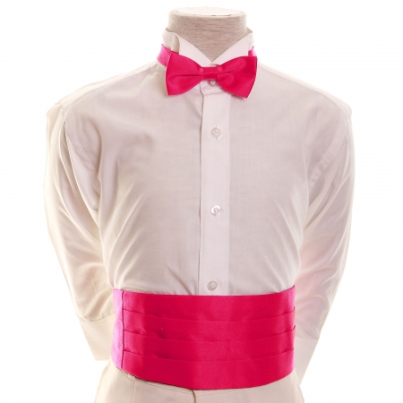 Boys Fuchsia Cummerbund With Bow Tie Set