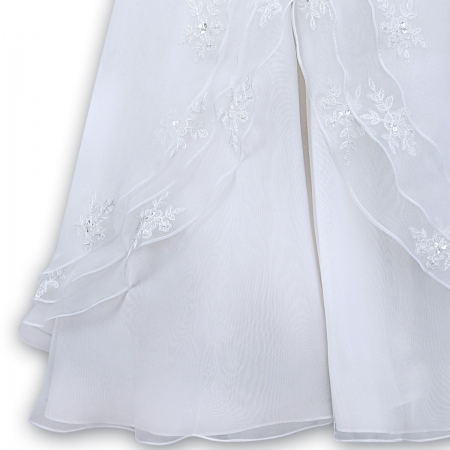 Sarah Louise Baby Girls Organza Overlay Flower Embroidered Christening Baptism Gown #3