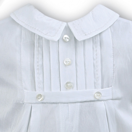 Silk Like Baby Boys White Romper With Hat By Sarah Louise #2