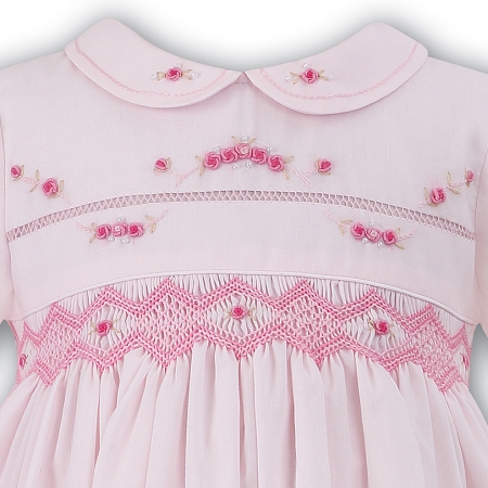 Sarah Louise Baby Girls Pink Smocked Dress With Embroideries #2