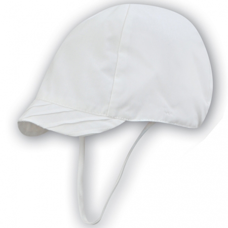 Sarah Louise Baby Boys Side Pleated Ivory Romper With Hat #3