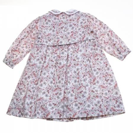 Sarah Louise Girls Small Pink Flowers Smocked Dress #2