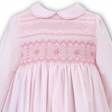 Sarah Louise Pink Smocked Dress Pink White Embroideries #2