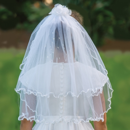 Linzi Jay White Pearls First Holy Communion Veil #2