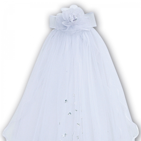 Linzi Jay White Pearls First Holy Communion Veil #3