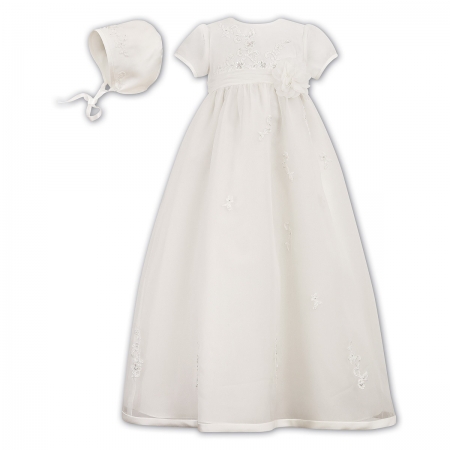 Sarah Louise Baby Girls Ivory Chiffon Christening Baptism Gown