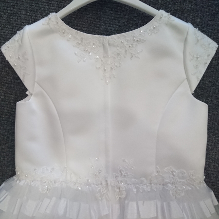 Sarah Louise White Communion With Flower Sequins On Waist And Chiffon Net #4