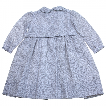 Sarah Louise Girls Grey Floral Smocked Dress #2
