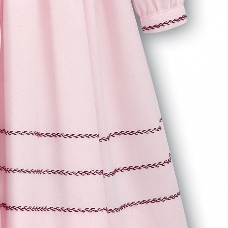 Sarah Louise Toddler Girls Pink Dress Burgundy Smocked #3