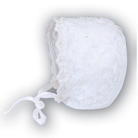 Baby Girls Flowers And Multi Layers Net White Christening Gown #4