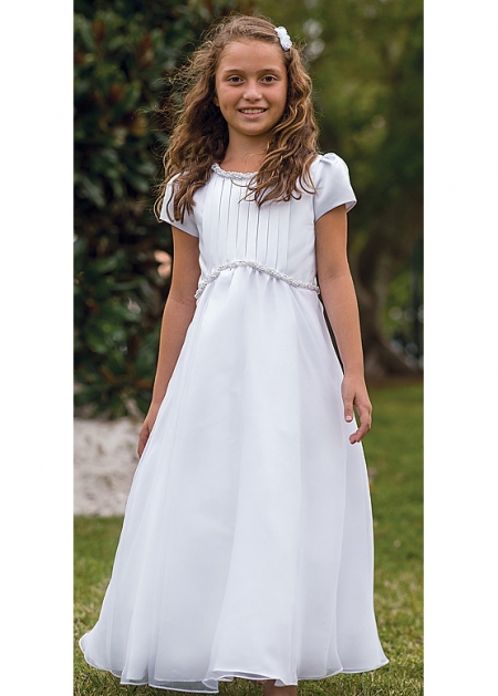 First Holy Communion Dress Front Pleated