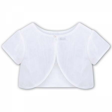 White Chiffon First Holy Communion Bolero
