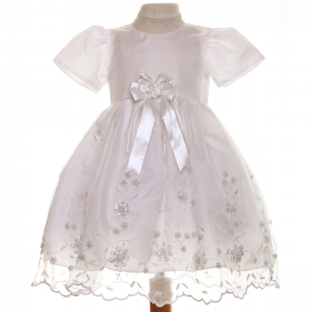 Baby Girls White Christening Dress #3