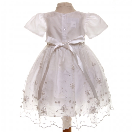 Baby Girls White Christening Dress #4