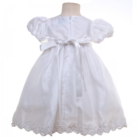 Baby Girls White Christening Dress With White Matching Bonnet #4