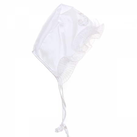 Baby Girls White Christening Dress With White Matching Bonnet #5