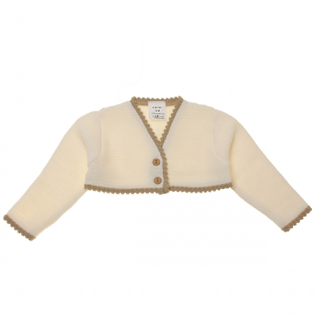 Baby Girls Ivory Caramel Bolero