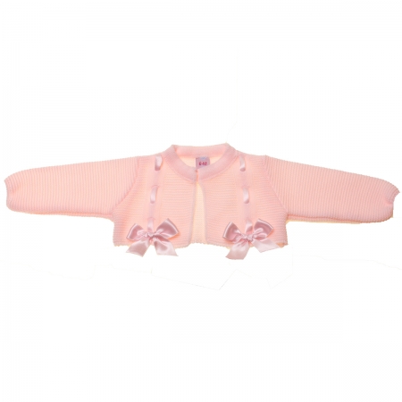 Baby Girls Pink Bolero With Bows