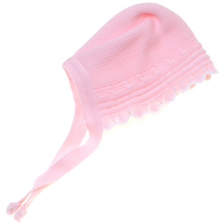 Baby Girls Pink Knitted Outfit With Bows Made in Spain #4