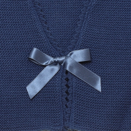 Baby Girls Azure Blue Bolero With Bow #2