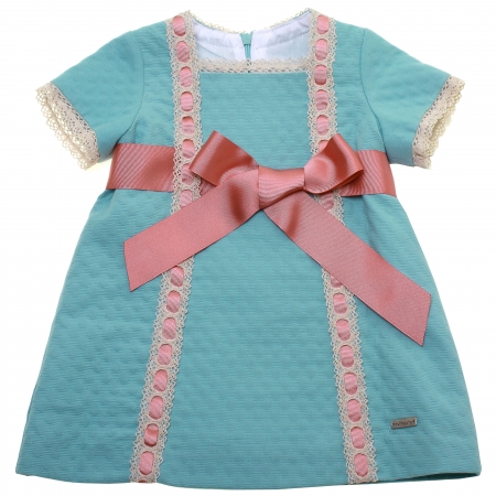 Sales Beautiful Tartaleta Turquoise Green Dress Pink Bow