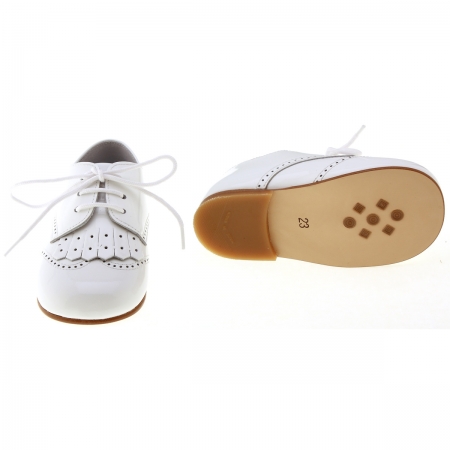 Boys White Formal Shoes Patent Leather Removable Flap Decoration #3