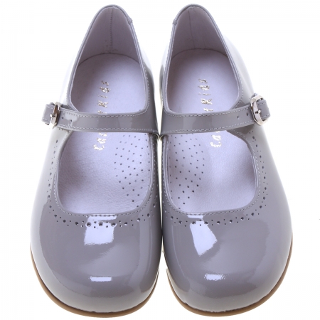 Ice Grey Or Light Grey Girls Leather Mary Jane Shoes #3